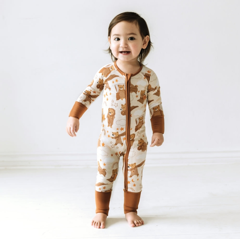 NEW Little Sleepies Beary Sleepy Zippy 6-12m